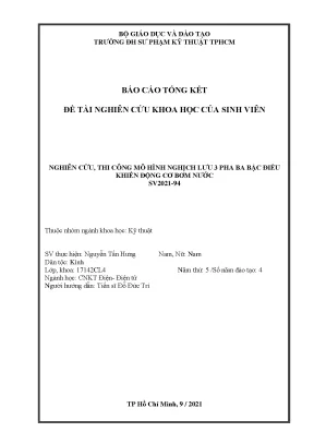 Nghiên cứu mô hình nghịch lưu 3 pha điều khiển động cơ