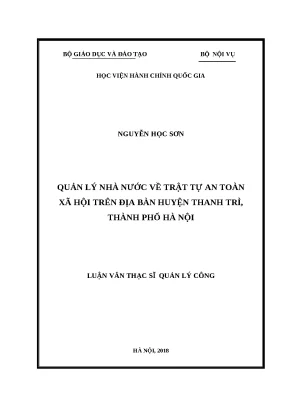 Quản lý nhà nước về trật tự an toàn xã hội tại huyện