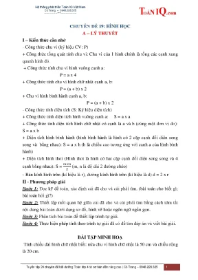 Chuyên Đề Hình Học Lớp 4: Công Thức và Phương Pháp Giải Toán