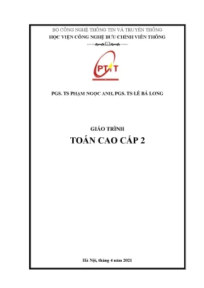 Giáo Trình Toán Cao Cấp 2 - PGS. TS Phạm Ngọc Anh & PGS. 