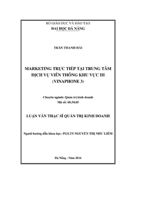 Luận văn thạc sĩ Marketing trực tiếp tại Vinaphone 3 (2014)