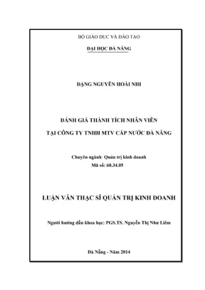 Luận văn ThS: Đánh giá thành tích nhân viên Cty Cấp nước ĐN