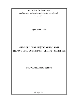 Giáo Dục Pháp Luật Cho Học Sinh Trường Giáo Dưỡng Số 2
