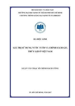 Giá trị sử dụng nước tưới và chính sách thủy lợi tại