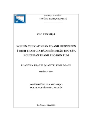 Nhân tố ảnh hưởng ý định mua bảo hiểm nhân thọ tại Kon Tum