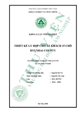 Thiết Kế Ly Hợp Cho Xe Khách 25 Chỗ Hyundai County