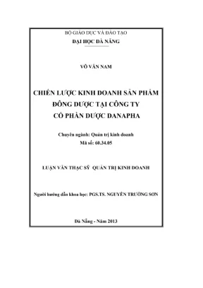 Luận văn chiến lược kinh doanh sản phẩm đông dược Danapha