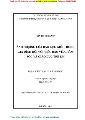 Tác động của bạo lực giới trong gia đình đến sự phát