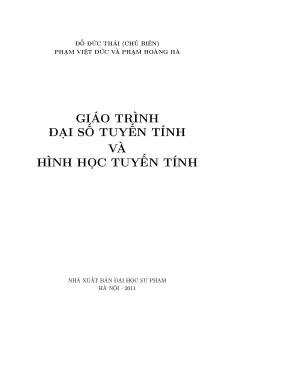 Giáo Trình Đại Số Tuyến Tính và Hình Học Tuyến Tính Dành