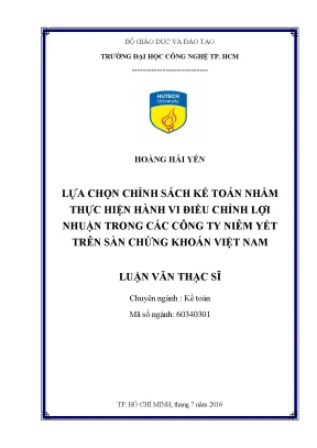 Chính sách kế toán và điều chỉnh lợi nhuận trong công ty