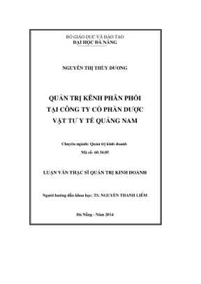 Luận văn quản trị kênh phân phối tại Dược Quảng Nam