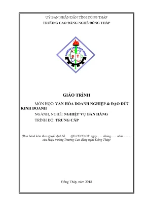 Giáo Trình Văn Hóa Doanh Nghiệp và Đạo Đức Kinh Doanh 
