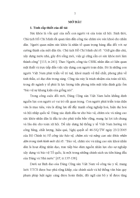 Lãnh đạo công tác y tế tỉnh Thái Nguyên giai đoạn 2005-2015