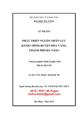Luận văn phát triển nguồn nhân lực hành chính Hòa Vang