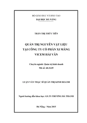 Luận văn Quản trị nguyên vật liệu tại Vicem Hải Vân