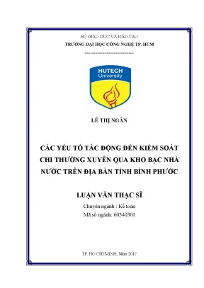 Các yếu tố ảnh hưởng đến kiểm soát chi thường xuyên qua