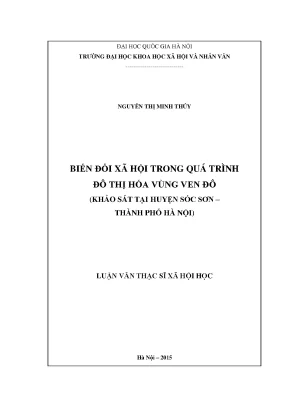 Biến Đổi Xã Hội Trong Đô Thị Hóa Vùng Ven Đô: Nghiên Cứu