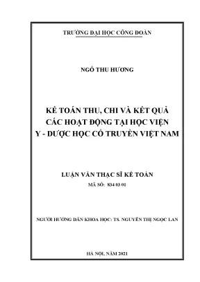 Kế Toán Thu Chi và Kết Quả Hoạt Động Tại Học Viện Y Dược