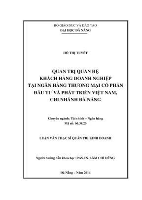 Luận văn Quản trị quan hệ khách hàng tại BIDV Đà Nẵng