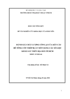 Đánh Giá Chất Lượng Kết Cấu Bê Tông Cốt Thép Bị Ăn Mòn