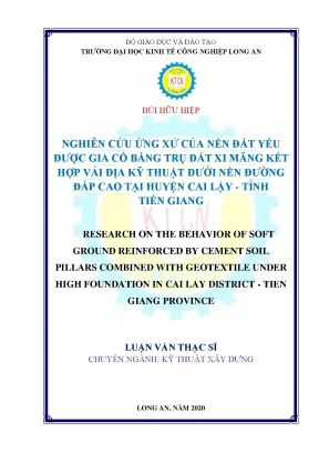 Nghiên cứu ứng xử nền đất yếu gia cố bằng trụ xi măng và