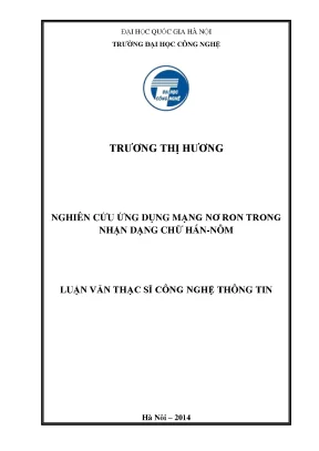 Nghiên cứu ứng dụng mạng nơ ron trong nhận dạng chữ Hán-Nôm