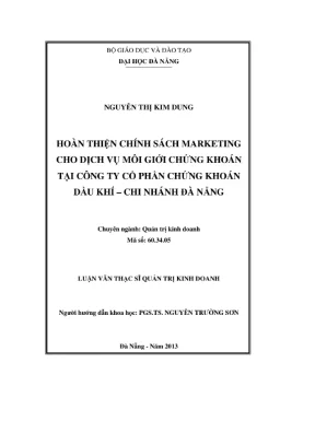 Luận văn: Chính sách marketing môi giới chứng khoán tại PSI