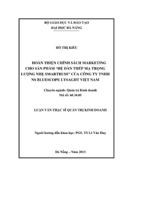 Luận văn: Chính sách Marketing cho hệ dàn thép Smartruss