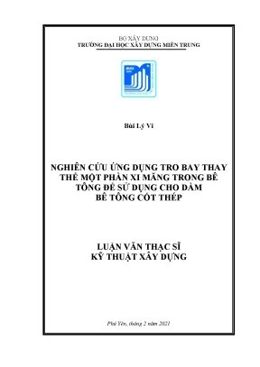 Nghiên cứu ứng dụng tro bay thay thế xi măng trong bê 
