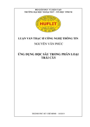 Ứng Dụng Học Sâu Trong Phân Loại Trái Cây