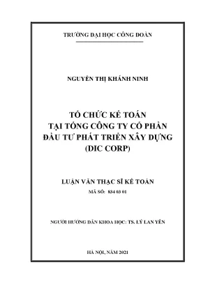 Tổ Chức Kế Toán Tại DIC Corp: Nghiên Cứu Luận Văn Thạc Sĩ