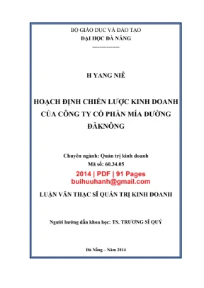Luận văn: Chiến lược kinh doanh công ty mía đường Đăk Nông