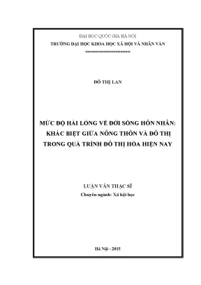 Khác Biệt Mức Độ Hài Lòng Trong Đời Sống Hôn Nhân Giữa