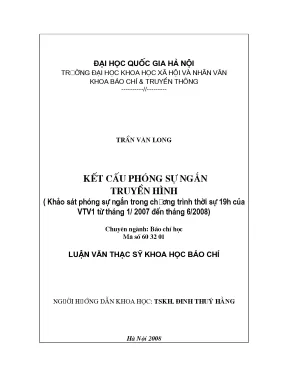 Nghiên cứu kết cấu phóng sự ngắn truyền hình tại Việt Nam