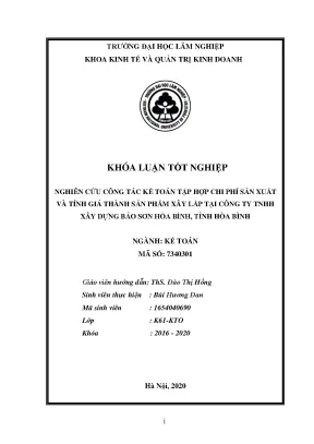 Nghiên cứu kế toán chi phí sản xuất và giá thành sản