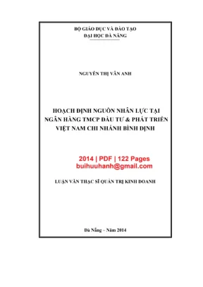 Luận văn hoạch định nguồn nhân lực tại BIDV Bình Định
