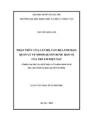 Nhận thức của lãnh đạo về quyền bảo vệ trẻ em hiện nay