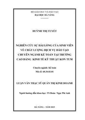 Nghiên cứu sự hài lòng của sinh viên về dịch vụ đào tạo