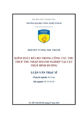 Kiểm Soát Rủi Ro Trong Thu Thuế Doanh Nghiệp Tại Bình Dương