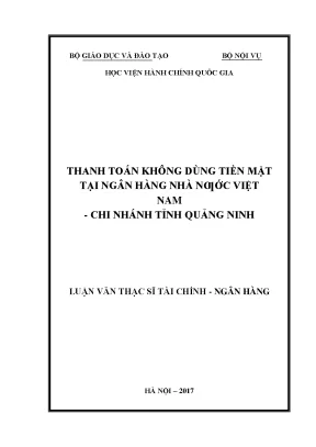 Thanh Toán Không Dùng Tiền Mặt Tại Ngân Hàng Nhà Nước