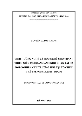 Định Hướng Nghề và Học Nghề Cho Thanh Thiếu Niên Khó