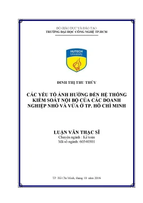 Các yếu tố ảnh hưởng đến kiểm soát nội bộ doanh nghiệp