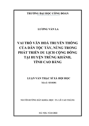 Văn hóa truyền thống Tày, Nùng và phát triển du lịch