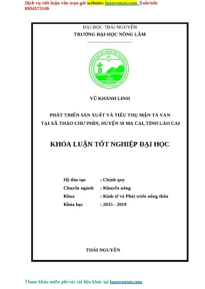 Phát Triển Sản Xuất và Tiêu Thụ Mận Tả Van Tại Thào Chư