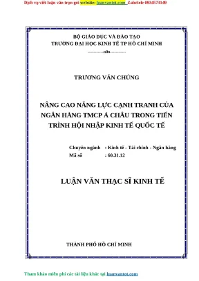 Nâng cao năng lực cạnh tranh của Ngân hàng TMCP Á Châu