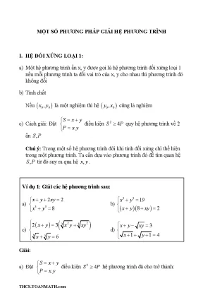 Các Phương Pháp Giải Hệ Phương Trình Thường Gặp