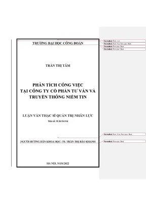 Phân Tích Công Việc Hiệu Quả Tại Công Ty Tư Vấn Và