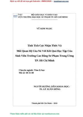 Tính Tích Cực Nhận Thức và Kết Quả Học Tập của Sinh Viên 