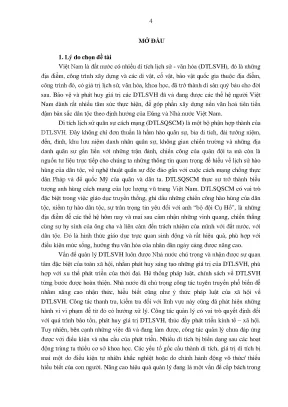 Quản lý di tích lịch sử quân sự cách mạng tại Việt Nam: 