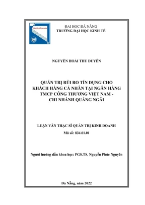 Luận văn QTRR tín dụng KHCN tại VietinBank Quảng Ngãi